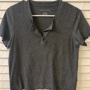 Cropped Henley Tee